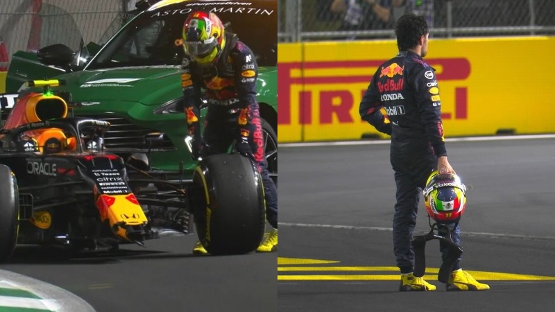 ¡Nooo! Checo Pérez sufre accidente y queda fuera del GP de Arabia (+video)