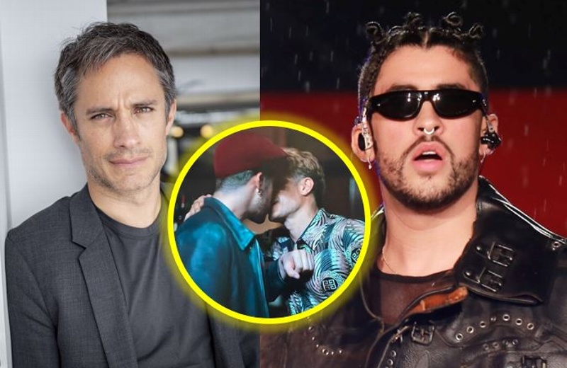 Filtran beso entre Gael García y Bad Bunny, se vuelve viral (+fotos)