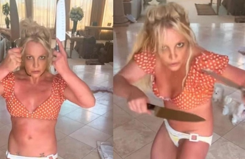 Imagen Britney Spears es tendencia por peligroso baile con cuchillos (+video) 