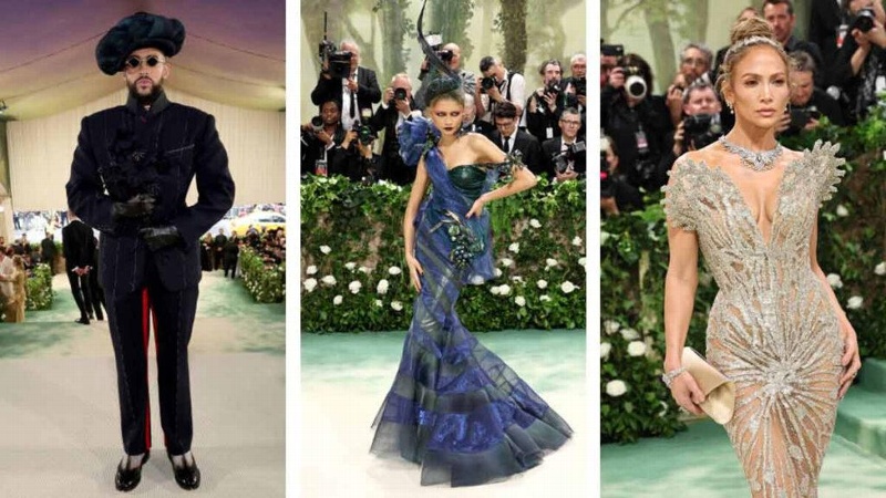 Bad Bunny, JLo, Chris Hemsworth y Elsa Pataky abren la alfombra verde de la Met Gala (+fotos)