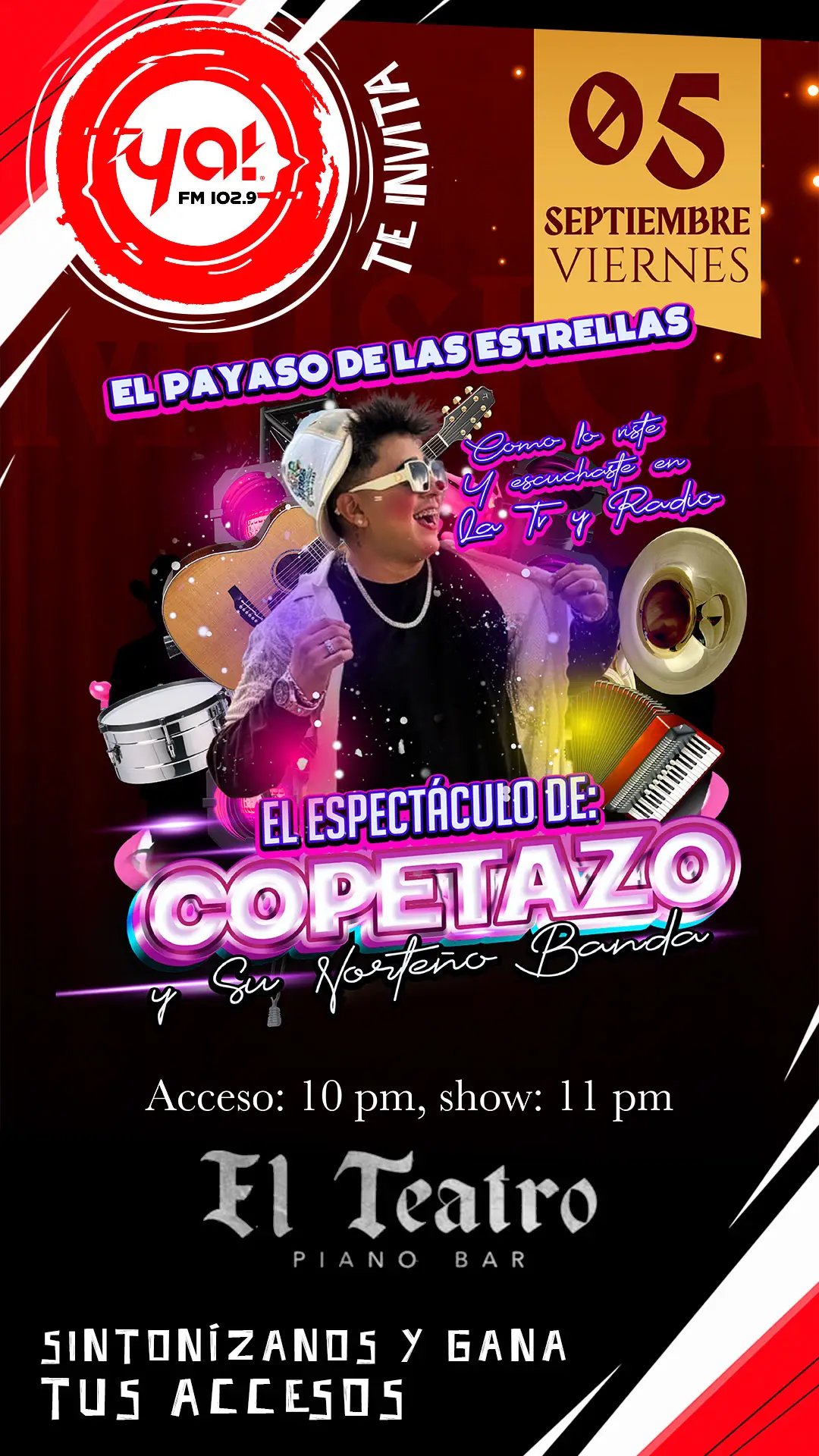 Copetazo y su norteño banda en "El Teatro Piano Bar"