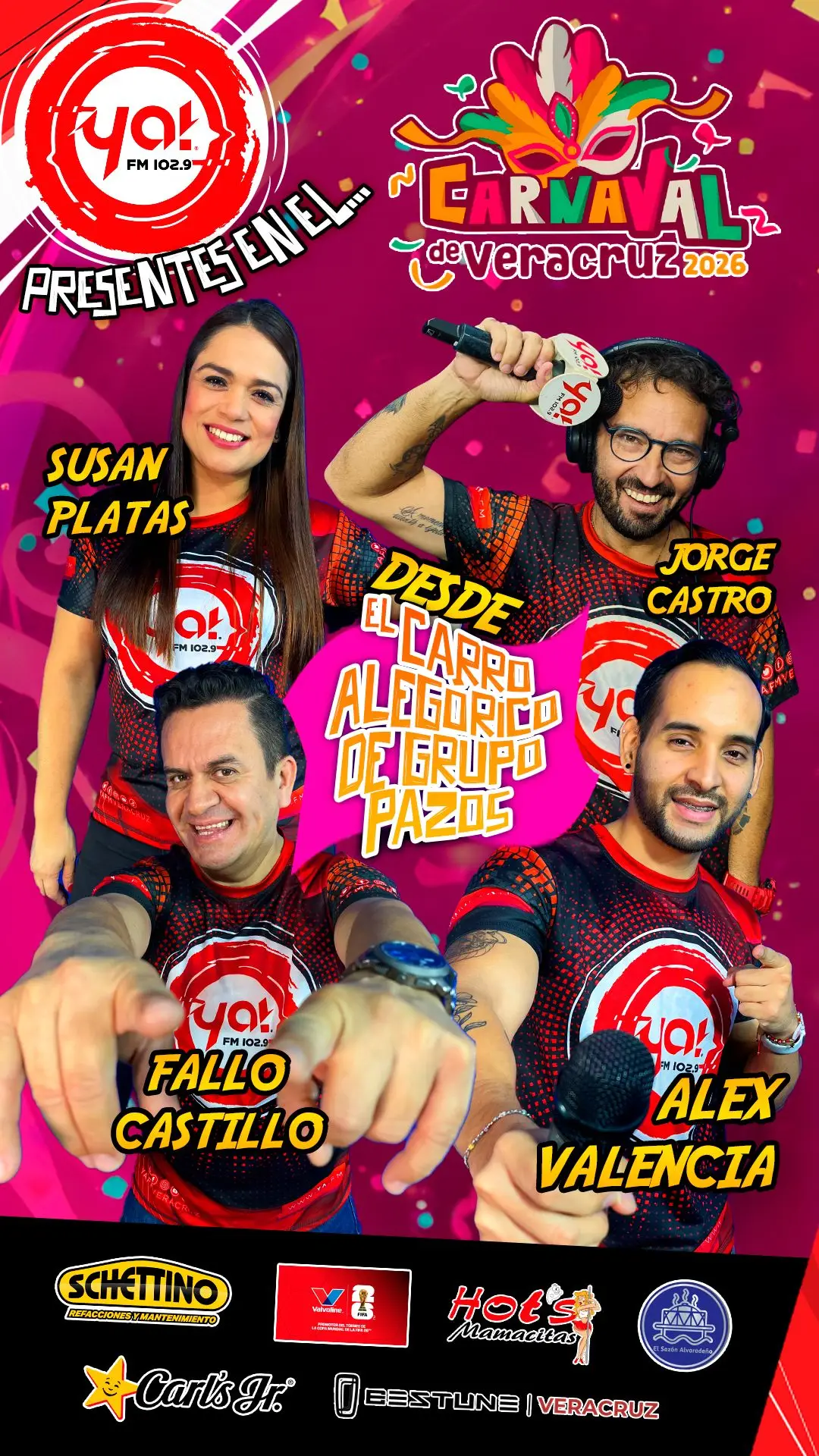 Los locutores más impactantes presentes en los desfiles del Carnaval de Veracruz 2026