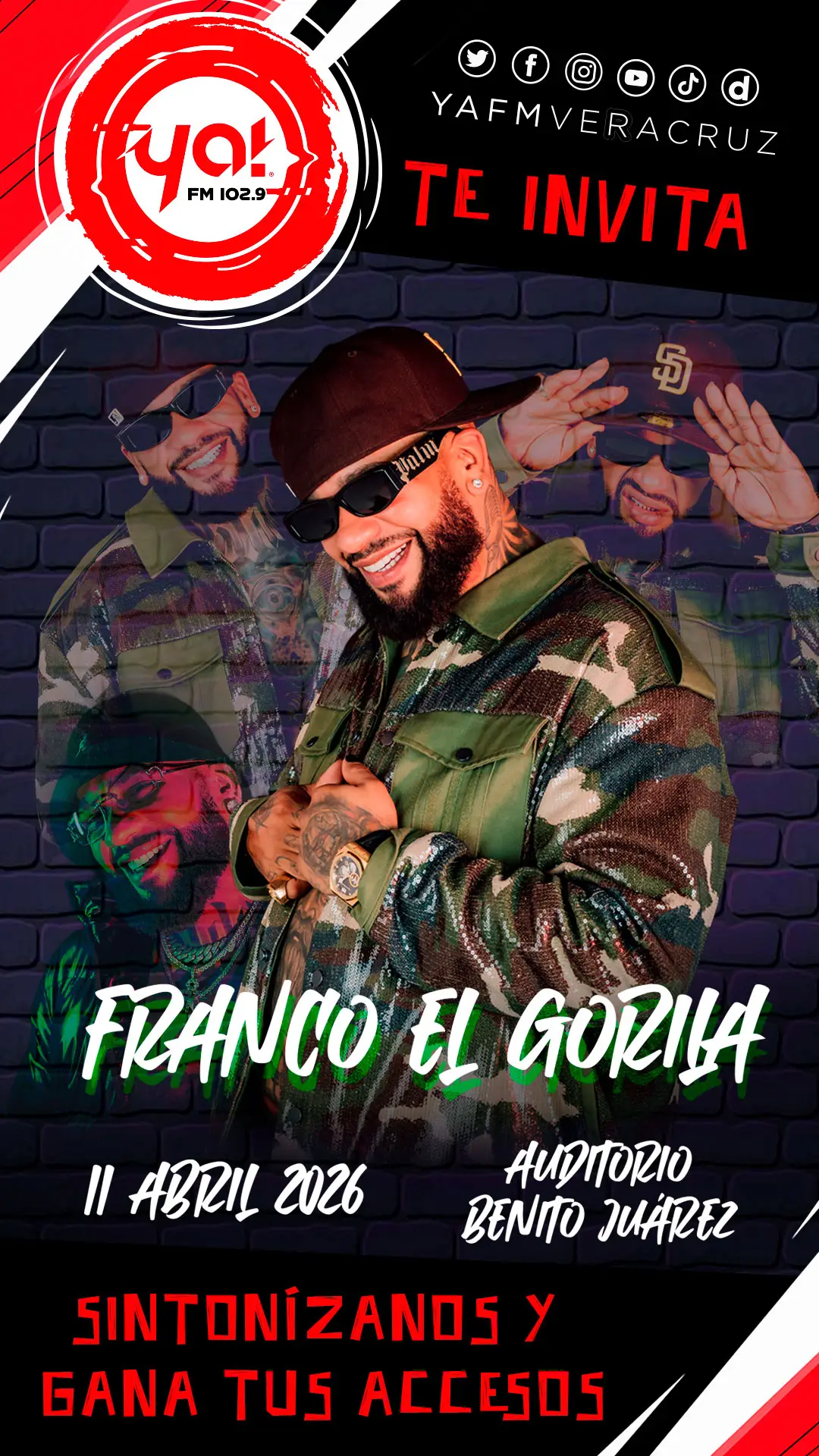 BOLETOS ZONA YA! FM EXCLUSIVA EN EL CONCIERTO DE FRANCO EL GORILA